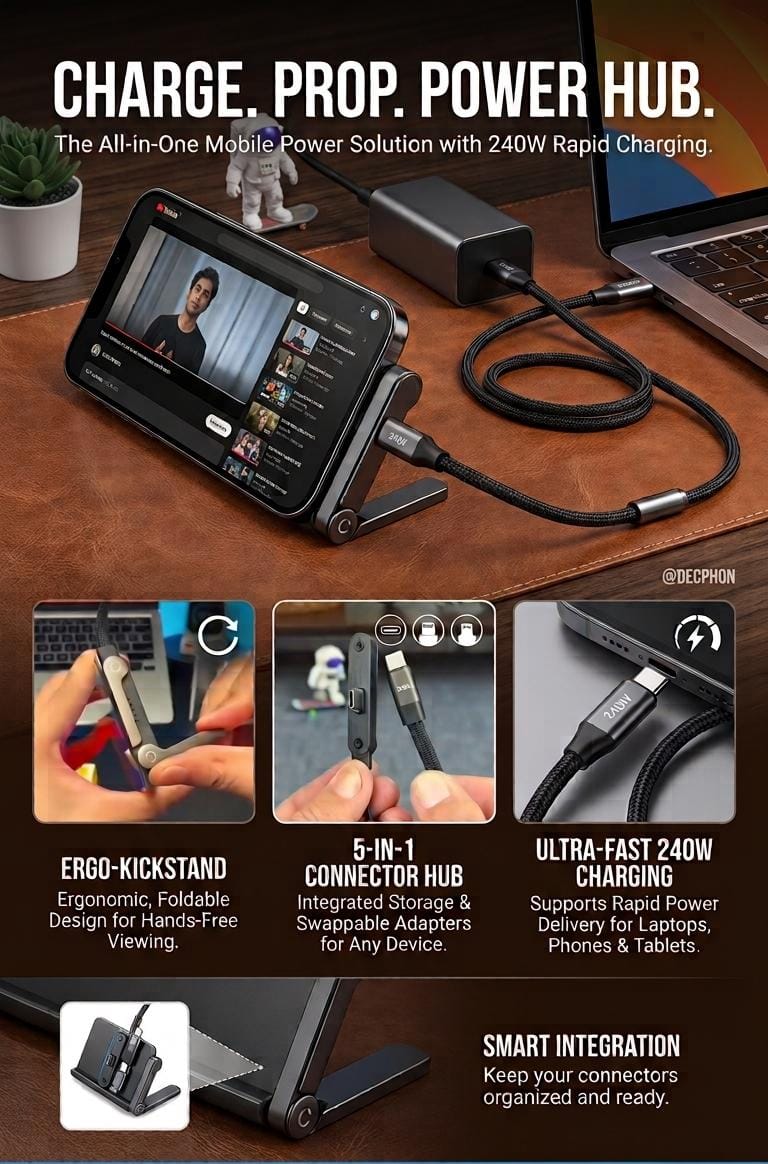 Rotating Phone Holder Hand Free Charger