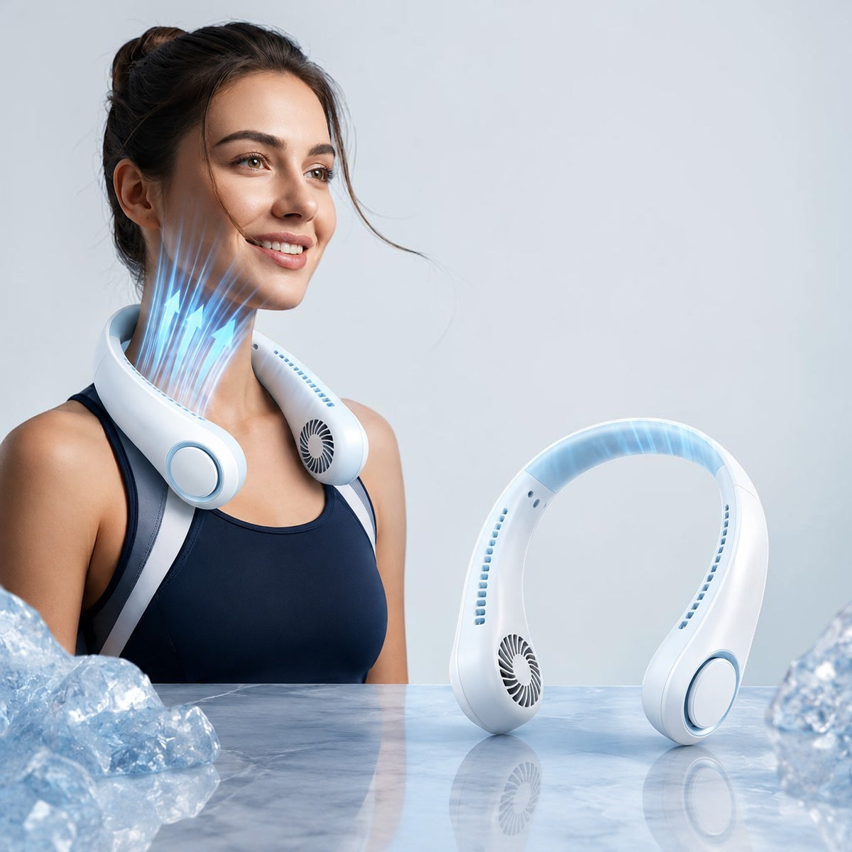 AUBESS Portable Bladeless Neck Fan | USB Rechargeable Hands-Free Cooling Fan
